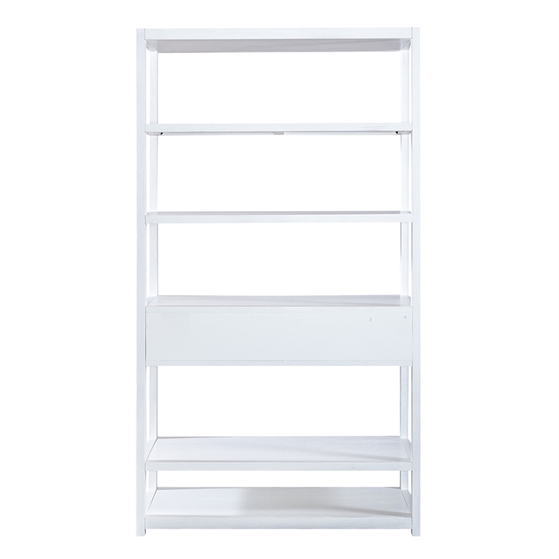 Pemberly Row Contemporary East End Wood Accent Bookcase in White