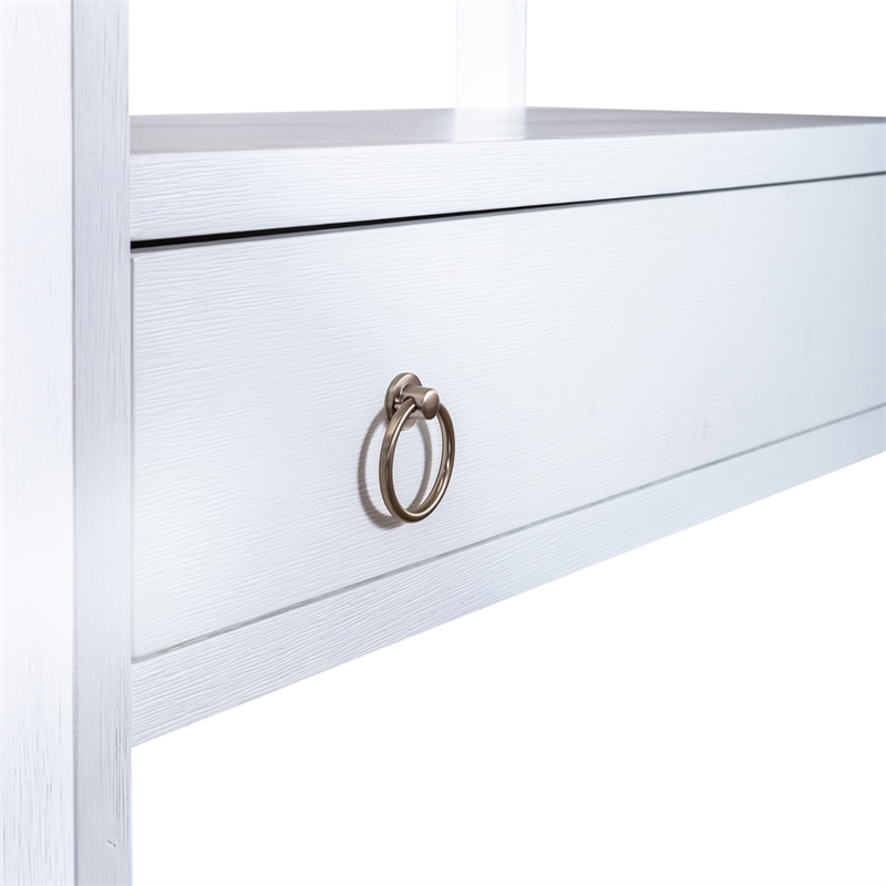 Pemberly Row Contemporary East End Wood Accent Bookcase in White