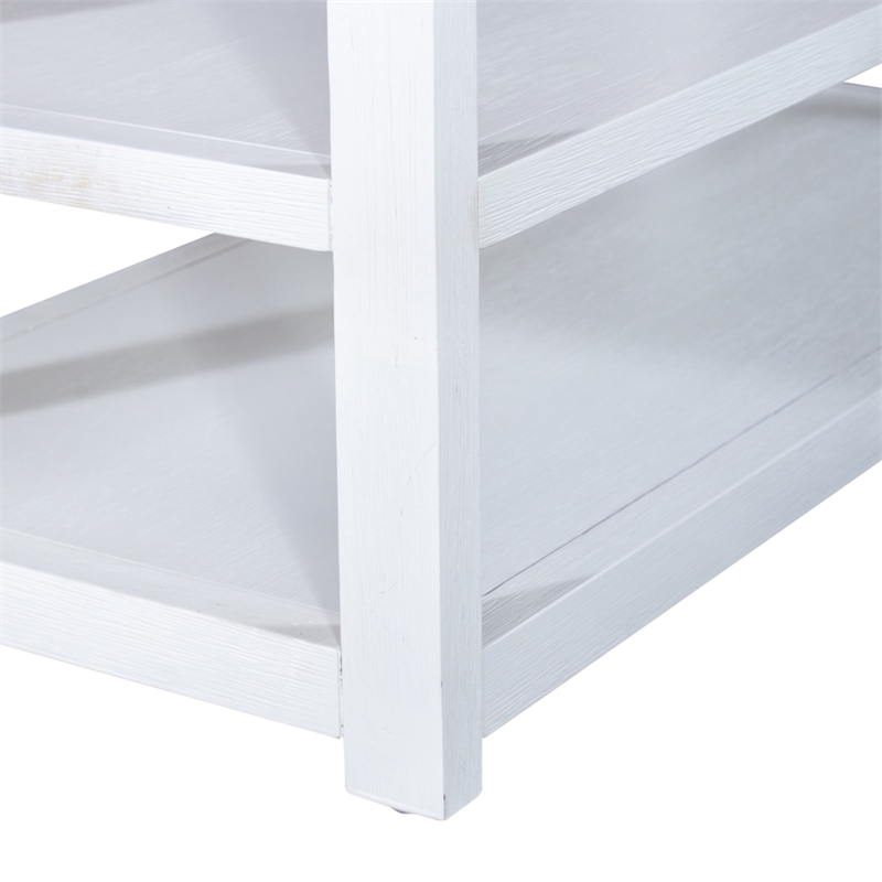Pemberly Row Contemporary East End Wood Accent Bookcase in White
