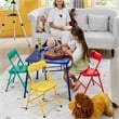 Pemberly Row Modern Colorful Kids Set - One Table and 4 Chairs