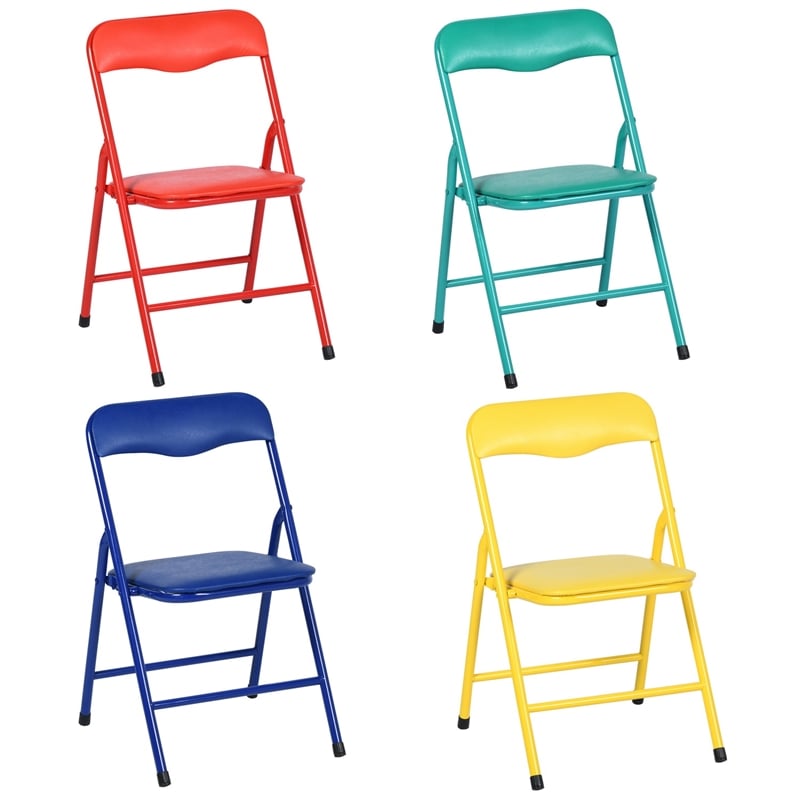 Pemberly Row Modern Colorful Kids Set - One Table and 4 Chairs