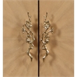 Pemberly Row Wood Console Cabinet in Natural Oak Sunburst and Taupe Champaign