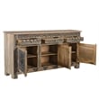 Pemberly Row 3-drawer 3-door Solid Wood Sideboard in Beige/Black