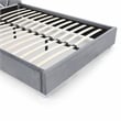 Pemberly Row Queen Velvet Bed with Silver Metal Frame in Gray Color