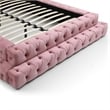Pemberly Row Queen Size Luxurious Upholstered Velvet Bed in Pink Color
