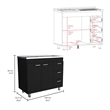 Pemberly Row Contemporary Utility Sink Engineered Wood Black