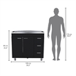 Pemberly Row Contemporary Utility Sink Engineered Wood Black