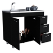 Pemberly Row Contemporary Utility Sink Engineered Wood Black