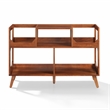 Pemberly Row Contemporary Large Record Storage Console Walnut
