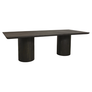 Pemberly Row 96&quot Solid Wood Rectangular Dining Table in Dark Brown Finish