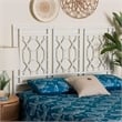 Pemberly Row Bohemian White Rattan Queen Size Standalone Headboard