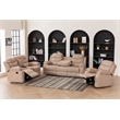 Pemberly Row Fabric Reclining Sofa Set Modern Chair & Loveseat & Sofa Set Camel