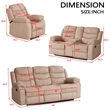 Pemberly Row Fabric Reclining Sofa Set Modern Chair & Loveseat & Sofa Set Camel