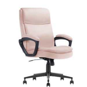 pemberly row comfort executive office chair ergonomic with pink bonded leather