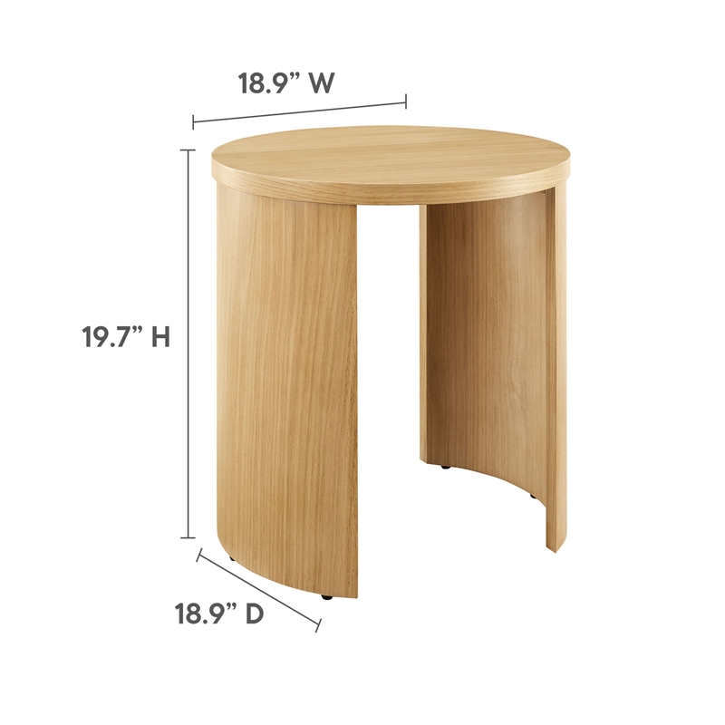 Pemberly Row Modern / Contemporary Wood End Table in Oak Finish
