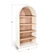Pemberly Row Contemporary Arched Solid Wood Bookcase in White