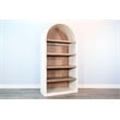 Pemberly Row Contemporary Arched Solid Wood Bookcase in White