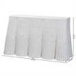 Pemberly Row Modern Bohemian White Scallop Rattan Console Table