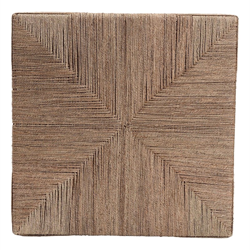 Pemberly Row Contemporary Japandi Natural Seagrass Coffee Table