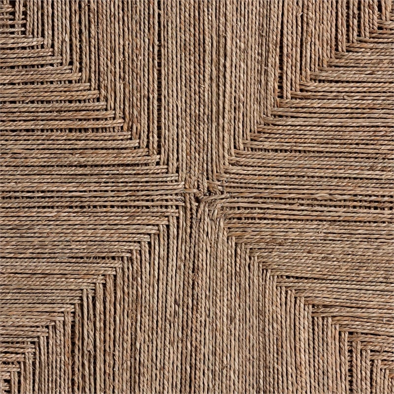 Pemberly Row Contemporary Japandi Natural Seagrass Coffee Table