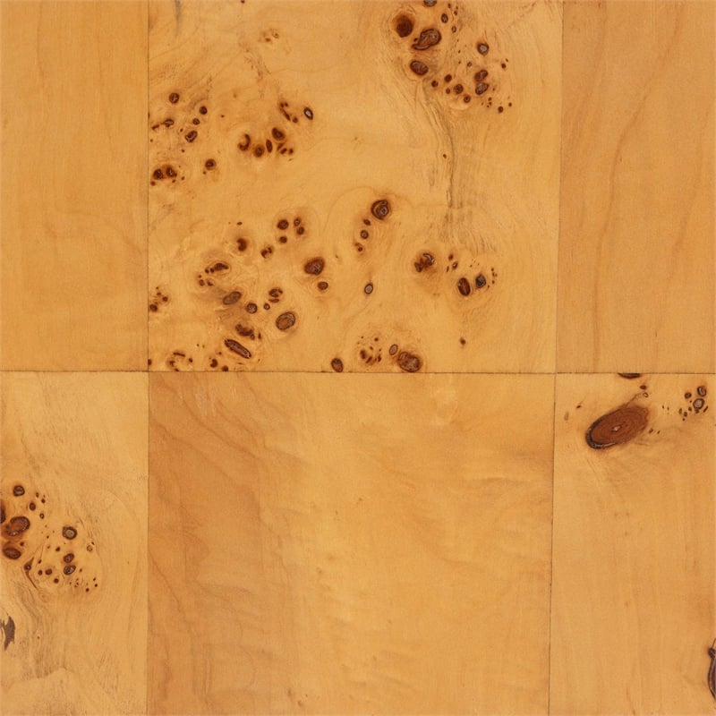 Pemberly Row Modern Natural Real Burl Wood 1-Drawer Nightstand