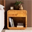 Pemberly Row Modern Natural Real Burl Wood 1-Drawer Nightstand