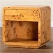 Pemberly Row Modern Natural Real Burl Wood 1-Drawer Nightstand