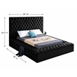 Pemberly Row Modern Solid Wood Tufted Velvet King Bed in Black