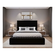 Pemberly Row Modern Solid Wood Tufted Velvet King Bed in Black