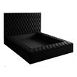 Pemberly Row Modern Solid Wood Tufted Velvet King Bed in Black
