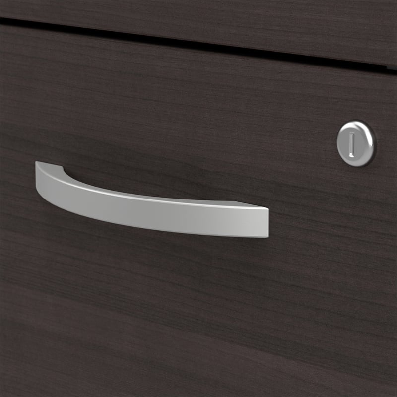 Pemberly Row 72W x 30D Reception Desk w/ Drawers in Storm Gray - Engineered Wood