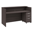 Pemberly Row 72W x 30D Reception Desk w/ Drawers in Storm Gray - Engineered Wood