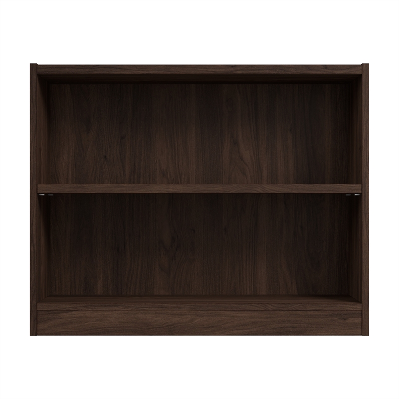 Pemberly Row Small 2 Shelf Bookcase in Black Walnut - Engineered Wood