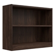 Pemberly Row Small 2 Shelf Bookcase in Black Walnut - Engineered Wood