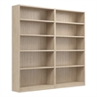 Pemberly Row Tall 5 Shelf Bookcase Set in Natural Elm - Engineered Wood