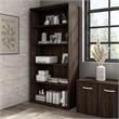 Pemberly Row Tall 5 Shelf Bookcase in Black Walnut - Engineered Wood
