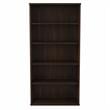 Pemberly Row Tall 5 Shelf Bookcase in Black Walnut - Engineered Wood