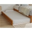 Pemberly Row Twin XL Wood Panel Platform Bed w/ Twin XL Trundle in Light Toffee