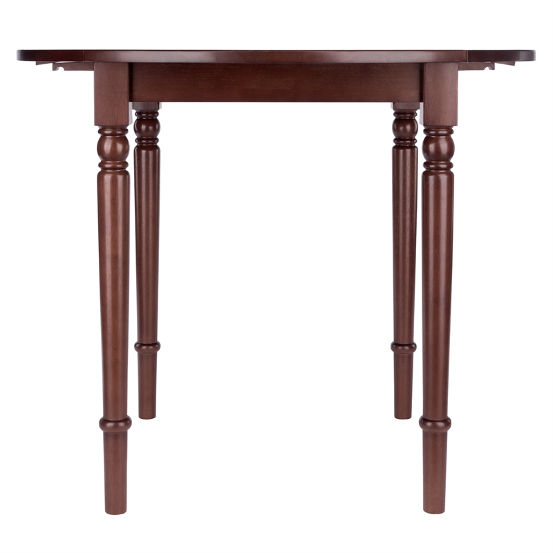 Pemberly Row Round Double Drop Leaf Dining Table Walnut Finish