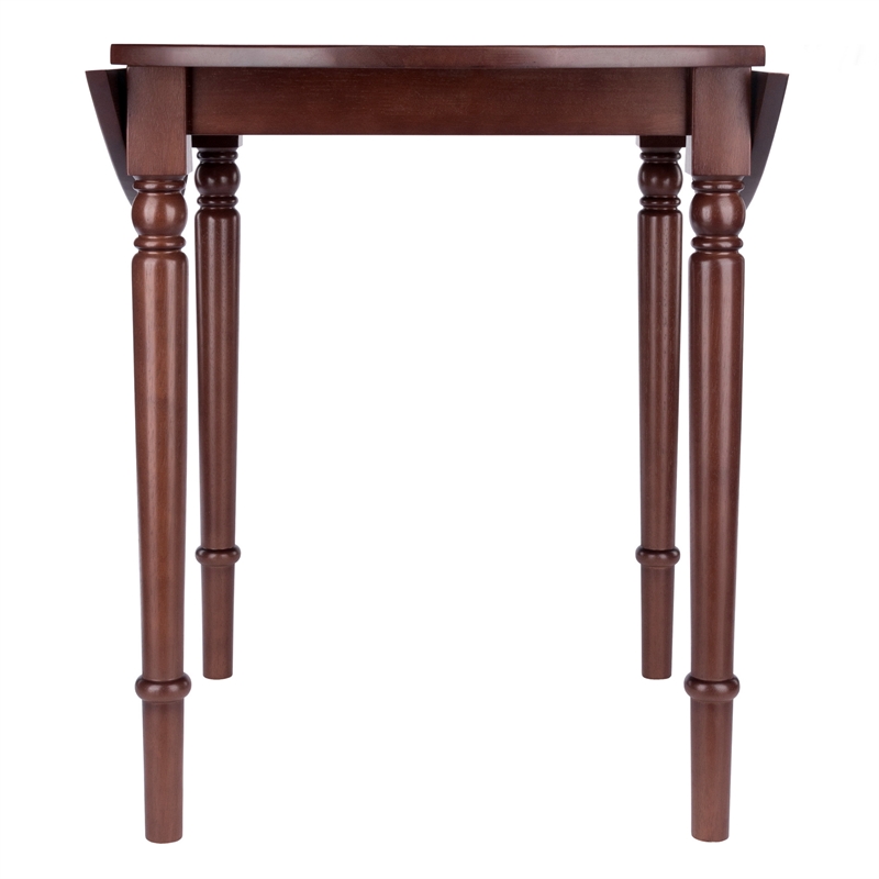 Pemberly Row Round Double Drop Leaf Dining Table Walnut Finish