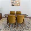 Pemberly Row Modern Solid Wood Walnut Dining Table and 4 Chair Set