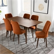 Pemberly Row Mid Century Modern Solid Wood Walnut 7 Piece Furniture Set