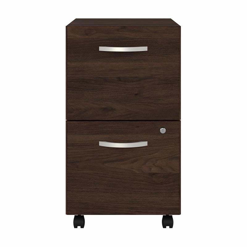 Pemberly Row 2 Drawer Mobile File Cabinet in Black Walnut - Engineered Wood