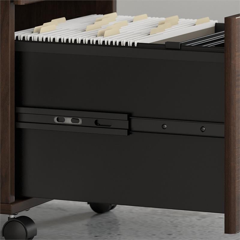 Pemberly Row 2 Drawer Mobile File Cabinet in Black Walnut - Engineered Wood