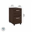Pemberly Row 2 Drawer Mobile File Cabinet in Black Walnut - Engineered Wood