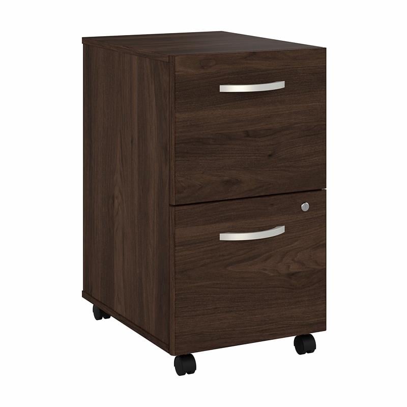 Pemberly Row 2 Drawer Mobile File Cabinet in Black Walnut - Engineered Wood
