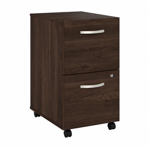 Pemberly Row 2 Drawer Mobile File Cabinet in Black Walnut - Engineered Wood
