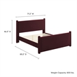 Pemberly Row Contemporary Queen Platform Bed in Mulberry Finish