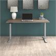 Pemberly Row 60W x 30D Adjustable Desk in Modern Hickory - Engineered Wood