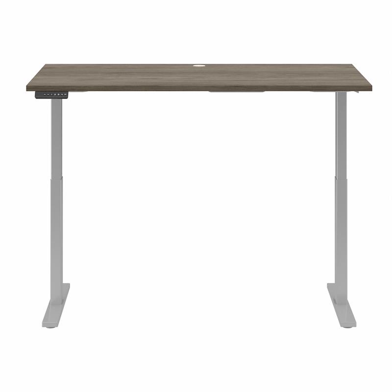 Pemberly Row 60W x 30D Adjustable Desk in Modern Hickory - Engineered Wood